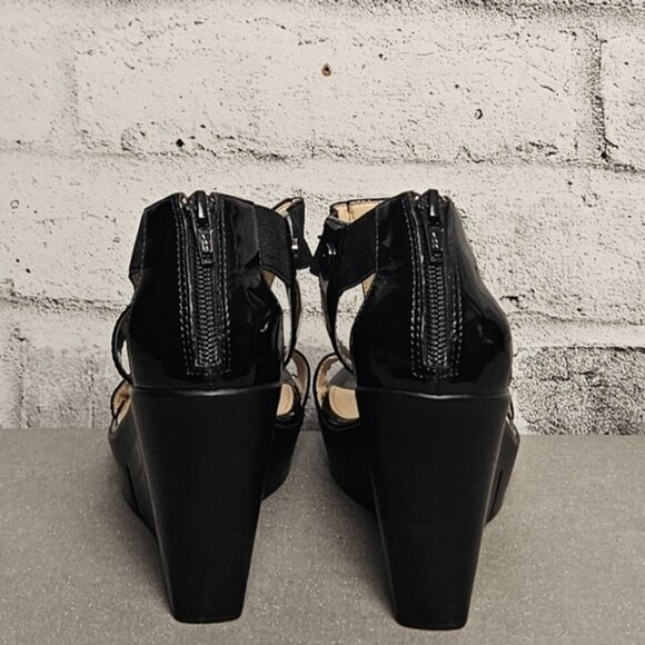 Calvin Klein Maribeth Black Wedge Sandals - Picture 3 of 6